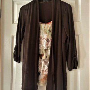 Cardigan with attached top